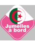 bébé à bord jumelles d'origine Algérienne - 10x10cm - Sticker/auto