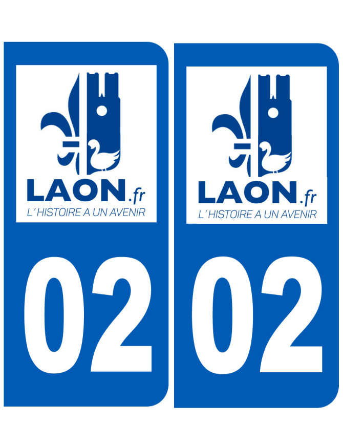 immatriculation 02 Laon - Sticker/autocollant