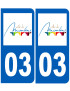 immatriculation 03 Moulins - Sticker/autocollant