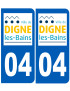 immatriculation 04 Digne-les-Bains - Sticker/autocollant