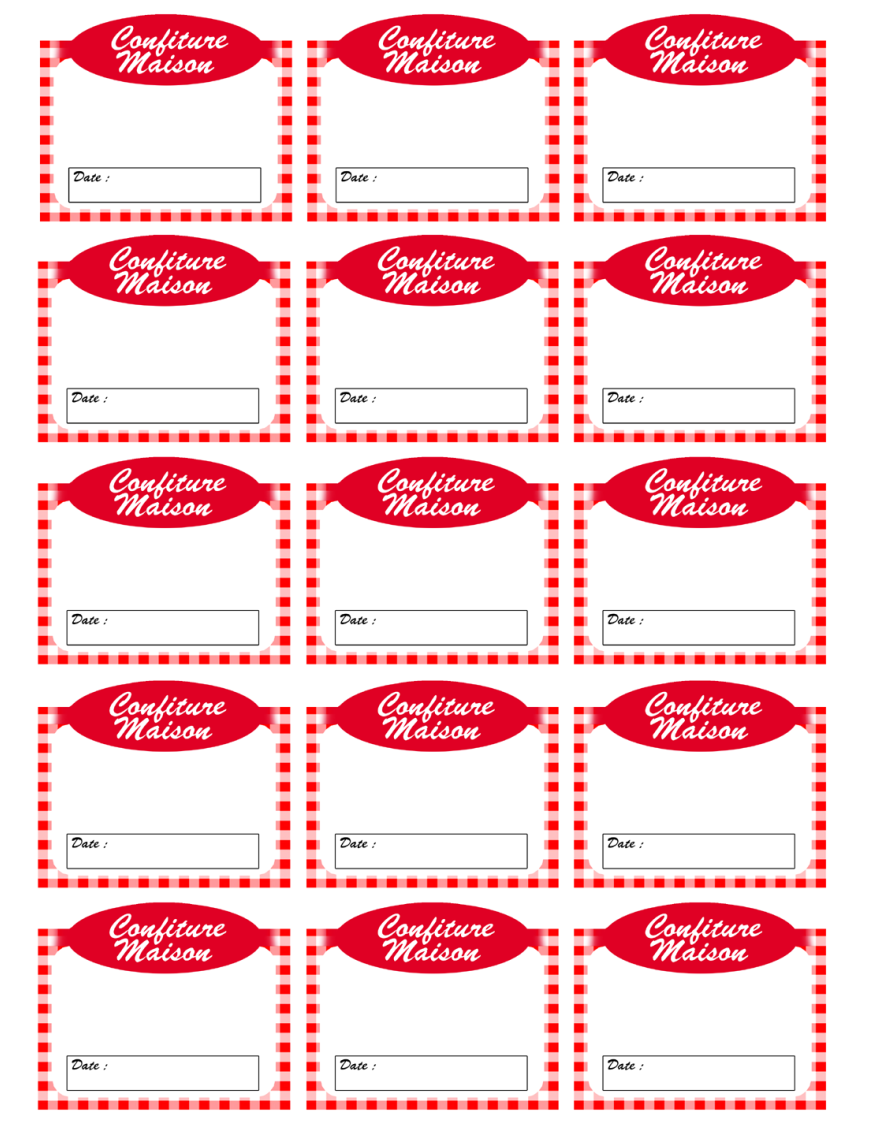 Étiquettes de confiture (15fois 6x5cm) - Sticker/autocollant