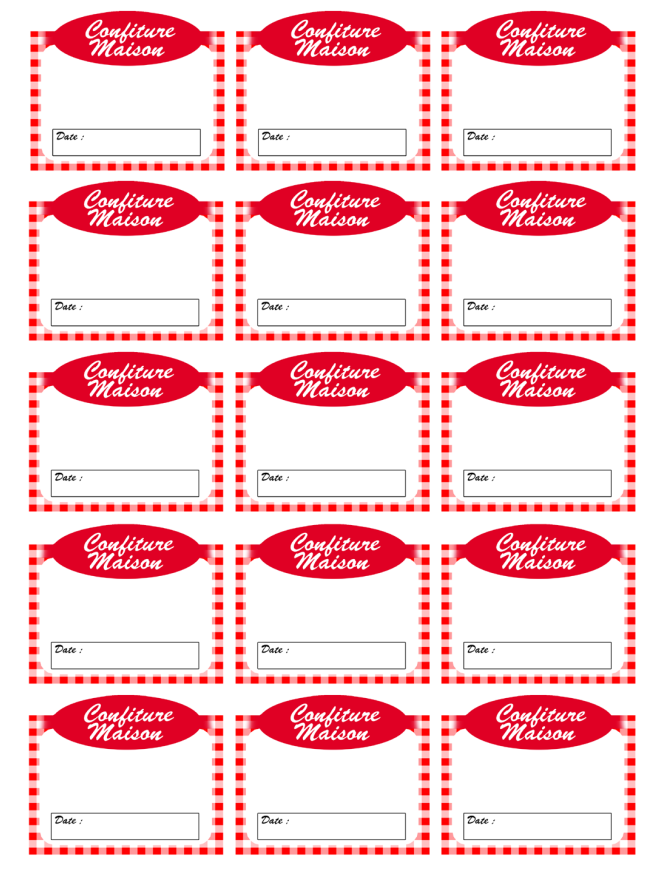Étiquettes de confiture (15fois 6x5cm) - Sticker/autocollant
