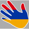 Autocollant (sticker): drapeau Armenien main