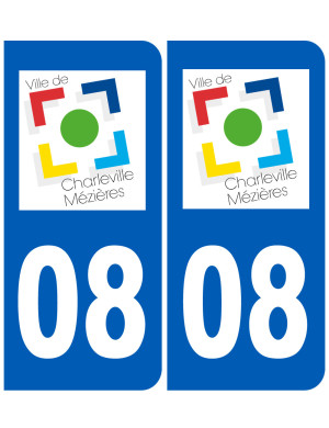 immatriculation 08 Charleville-Mézières - Sticker/autocollant