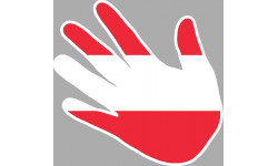 Autocollant (sticker): drapeau Autrichien main