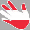 Autocollant (sticker): drapeau Autrichien main