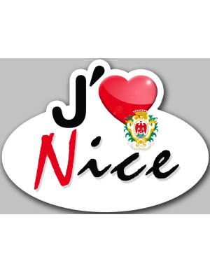 j'aime Nice - 15x11cm - Sticker/autocollant