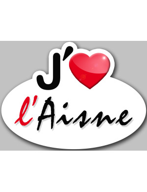j'aime l'Aisne (15x11cm) - Sticker/autocollant