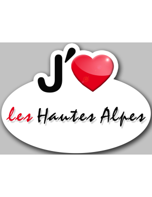 j'aime les Hautes-Alpes (15x11cm) - Sticker/autocollant