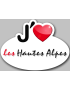 j'aime les Hautes-Alpes (15x11cm) - Sticker/autocollant