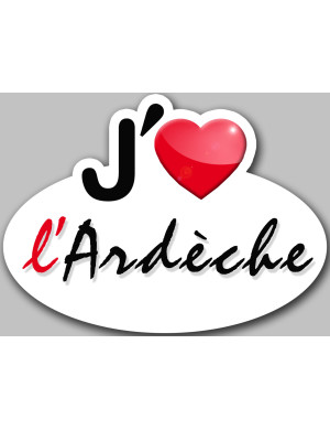 j'aime l'Ardèche (15x11cm) - Sticker/autocollant