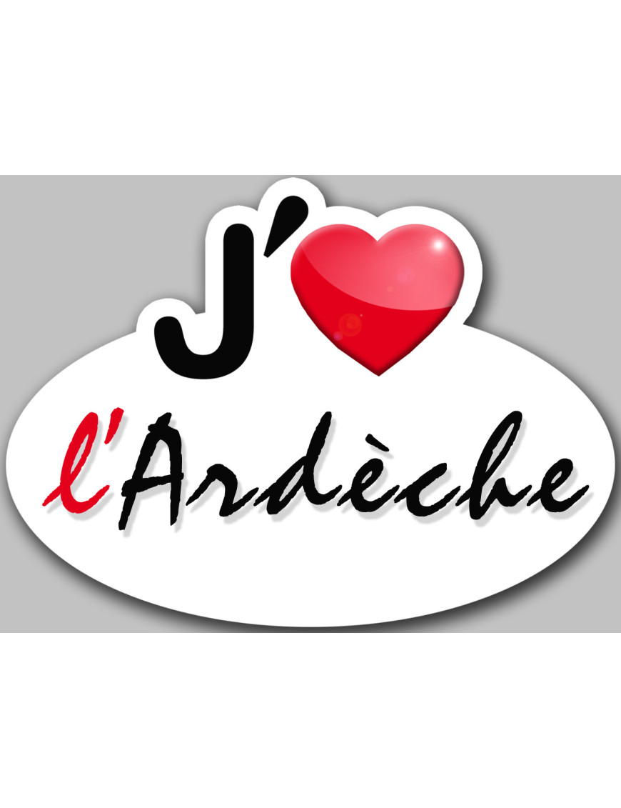 j'aime l'Ardèche (15x11cm) - Sticker/autocollant