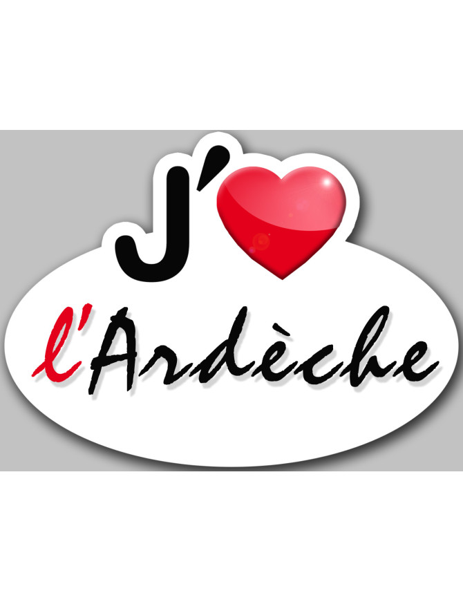 j'aime l'Ardèche (15x11cm) - Sticker/autocollant
