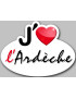 j'aime l'Ardèche (15x11cm) - Sticker/autocollant