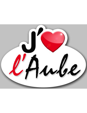 j'aime l'Aube (15x11cm) - Sticker/autocollant