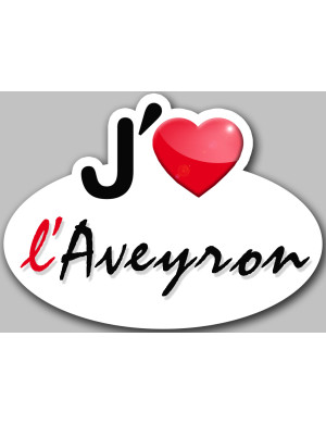 j'aime l'Aveyron (15x11cm) - Sticker/autocollant