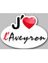 j'aime l'Aveyron (15x11cm) - Sticker/autocollant