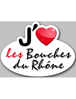 j'aime les Bouches-du-Rhône (15x11cm) - Sticker/autocollant