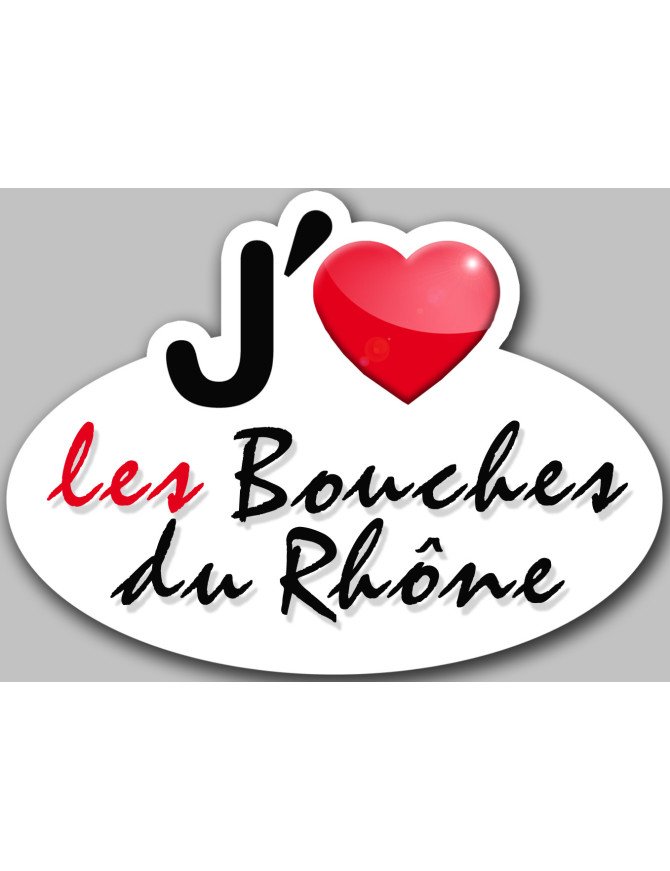 j'aime les Bouches-du-Rhône (15x11cm) - Sticker/autocollant