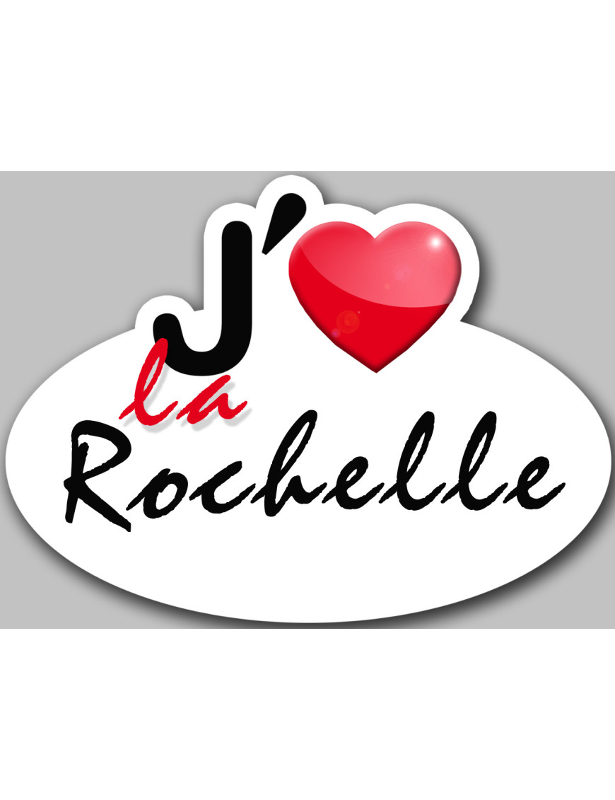 j'aime la Rochelle - 5x3.7cm - Sticker/autocollant