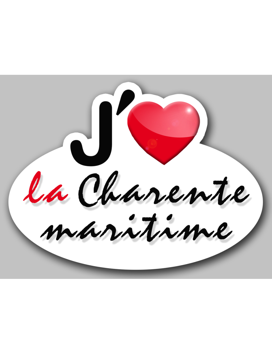 j'aime la Charente-maritime (15x11cm) - Sticker/autocollant