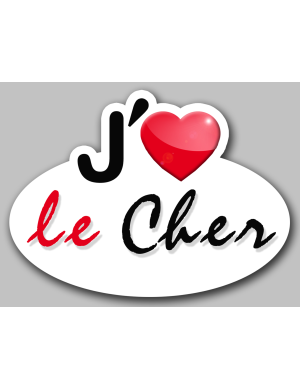 j'aime le Cher (15x11cm) - Sticker/autocollant