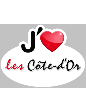 j'aime la Côte-d'Or (15x11cm) - Sticker/autocollant