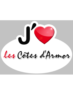 j'aime les Côtes-d'Armor (15x11cm) - Sticker/autocollant