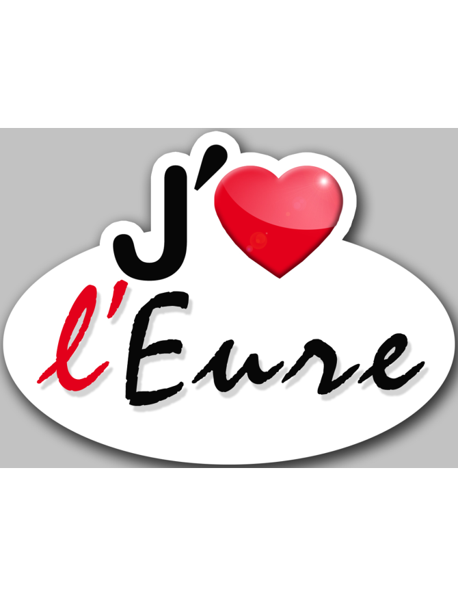 j'aime l'Eure (15x11cm) - Sticker/autocollant