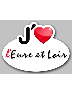 j'aime l'Eure-et-Loir (15x11cm) - Sticker/autocollant