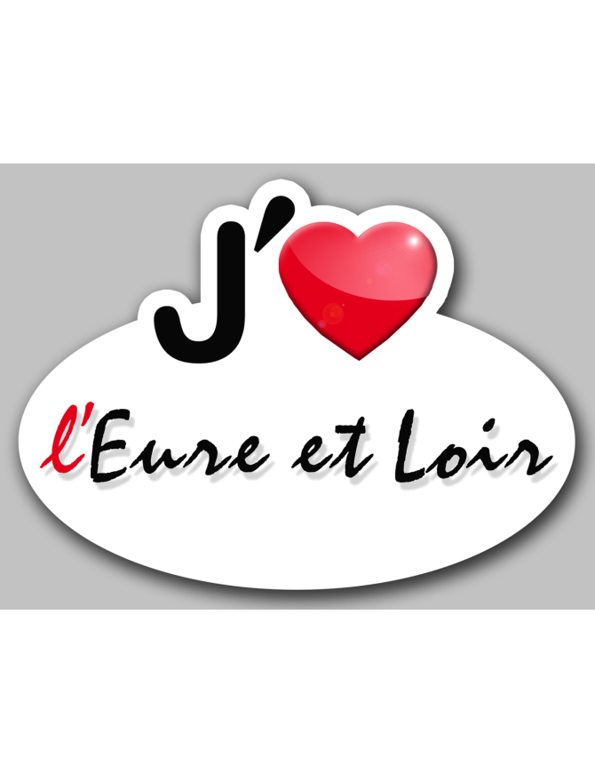 j'aime l'Eure-et-Loir (15x11cm) - Sticker/autocollant