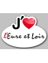 j'aime l'Eure-et-Loir (15x11cm) - Sticker/autocollant