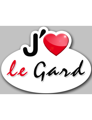 j'aime le Gard (15x11cm) - Sticker/autocollant