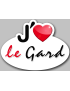 j'aime le Gard (15x11cm) - Sticker/autocollant
