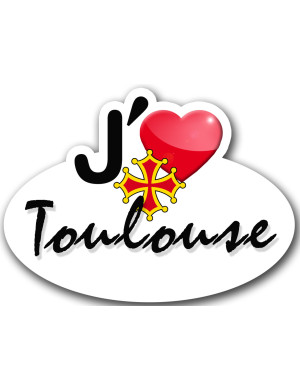 j'aime Toulouse - 5x3.7cm - Sticker/autocollant