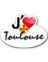 j'aime Toulouse - 5x3.7cm - Sticker/autocollant