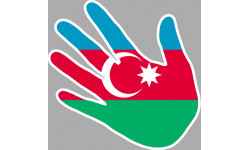 Autocollant (sticker): drapeau Azerbaijan main