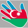 Autocollant (sticker): drapeau Azerbaijan main