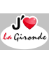 j'aime la Gironde (15x11cm) - Sticker/autocollant