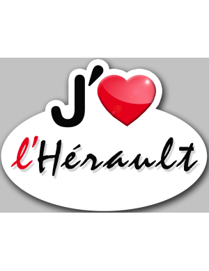 j'aime l'Hérault (15x11cm) - Sticker/autocollant