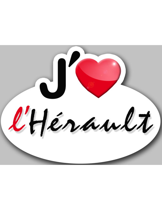 j'aime l'Hérault (15x11cm) - Sticker/autocollant