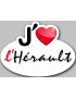 j'aime l'Hérault (15x11cm) - Sticker/autocollant