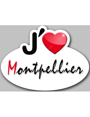 j'aime Montpellier - 5x3.7cm - Sticker/autocollant