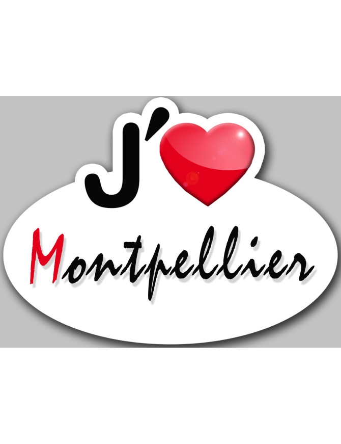 j'aime Montpellier - 5x3.7cm - Sticker/autocollant