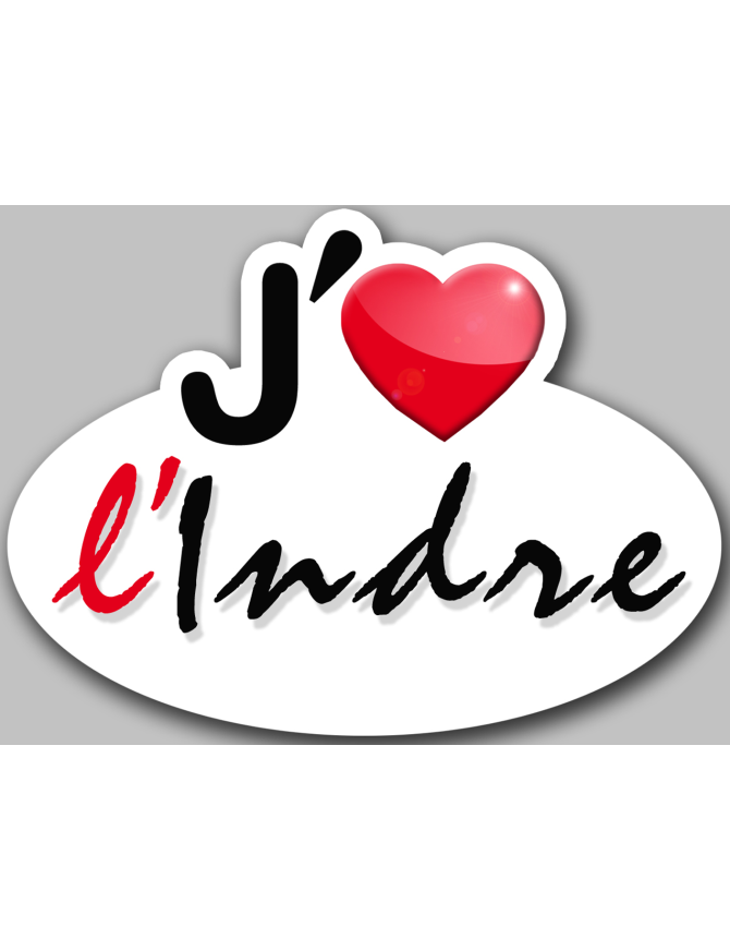 j'aime l'Indre (15x11cm) - Sticker/autocollant