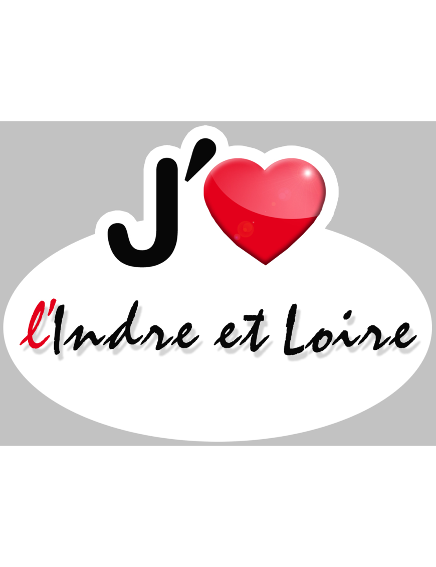 j'aime l'Indre-et-Loire (15x11cm) - Sticker/autocollant