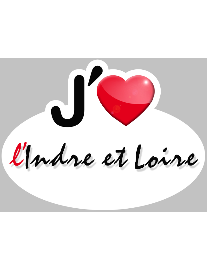 j'aime l'Indre-et-Loire (15x11cm) - Sticker/autocollant