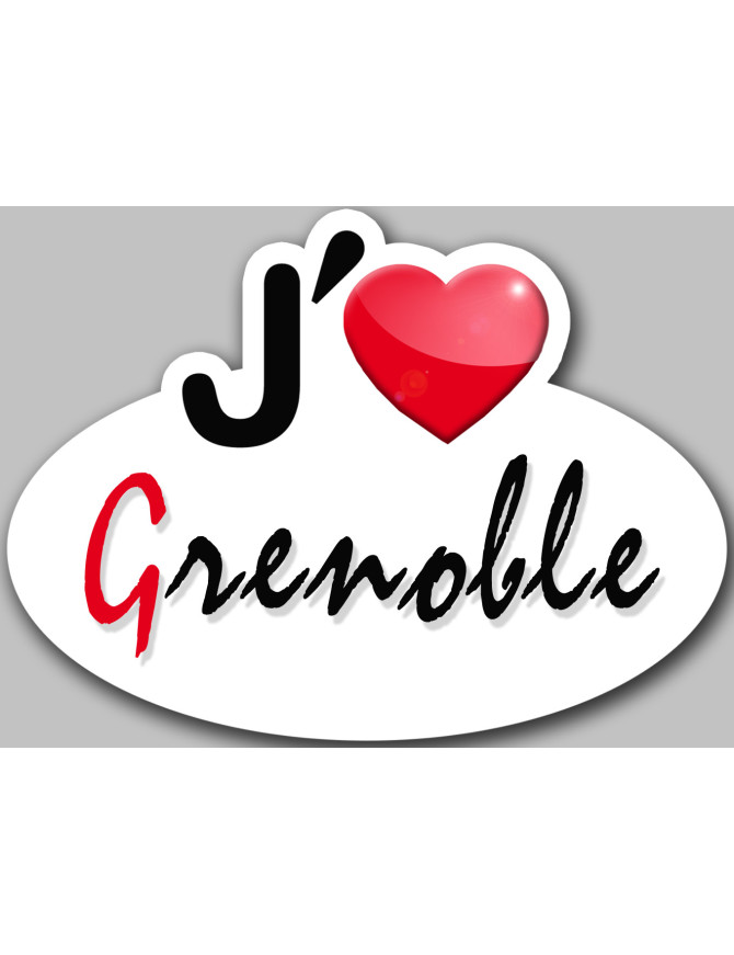 j'aime Grenoble - 5x3.7cm - Sticker/autocollant