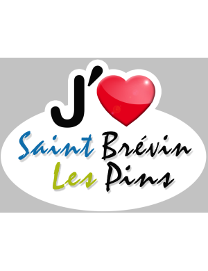 j'aime Saint Brévin les pins - 5x3.7cm - Sticker/autocollant