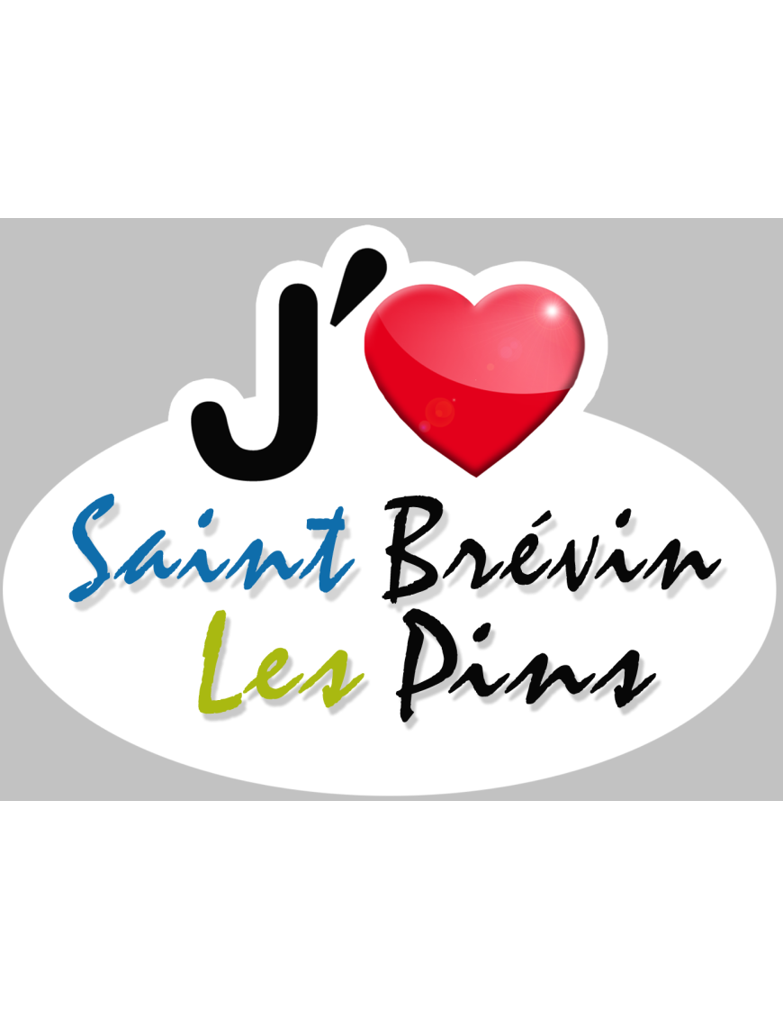 j'aime Saint Brévin les pins - 5x3.7cm - Sticker/autocollant